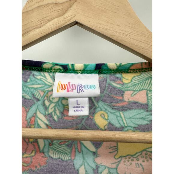 LuLaRoe Top Women LARGE NWT Black Green Red Floral Print Irma Tunic - Picture 4 of 7